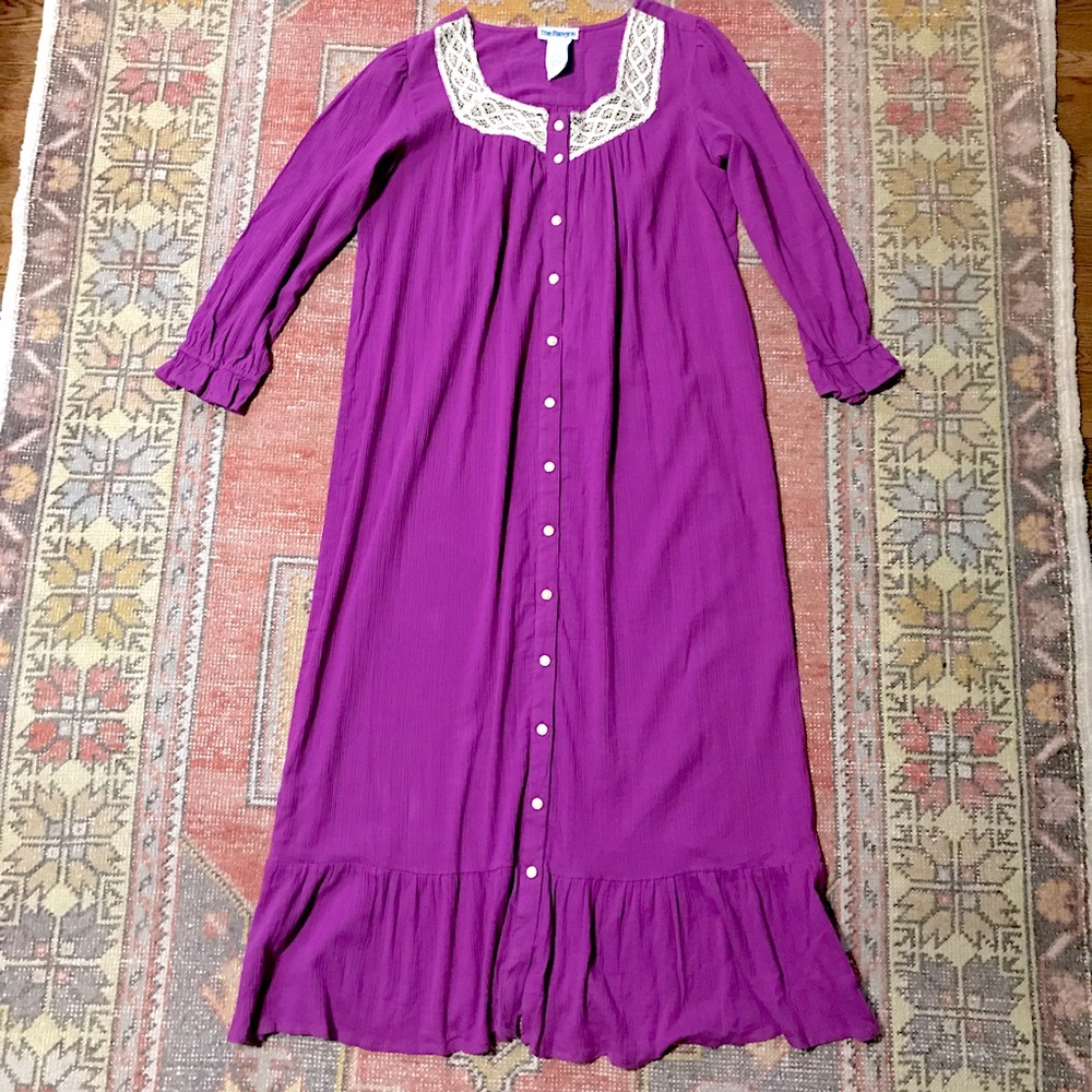 Deadstock Vintage Gauze Purple Caftan Dress